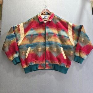 Vintage Roper Rodeo Blue Men's Aztec Full Zip Jacket Size XXL Made in USA